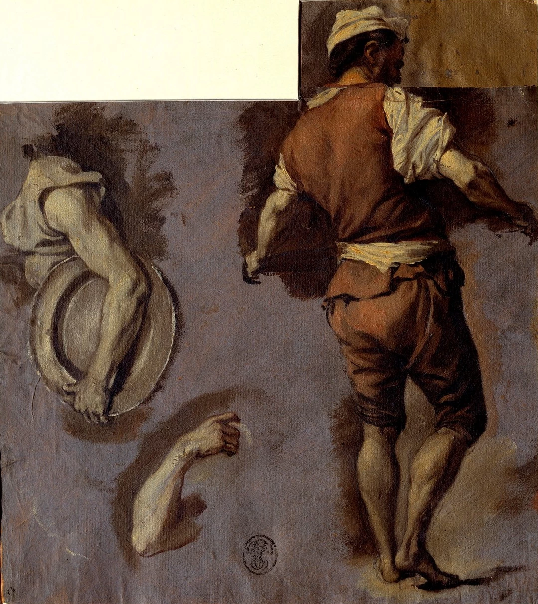 34-Studio di anatomia, movimenti del braccio e schiena dell'uomo – Museo del Louvre, Parigi